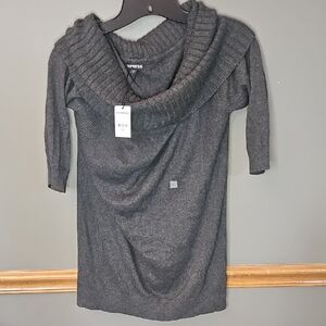 Express Charcoal Cowl Neck Sweater